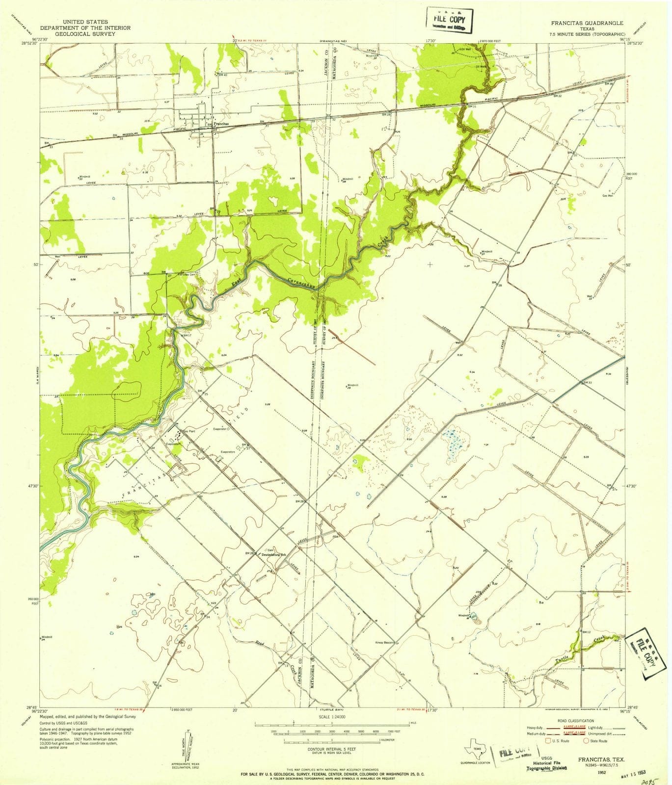 1952 Francitas, TX - Texas - USGS Topographic Map v3
