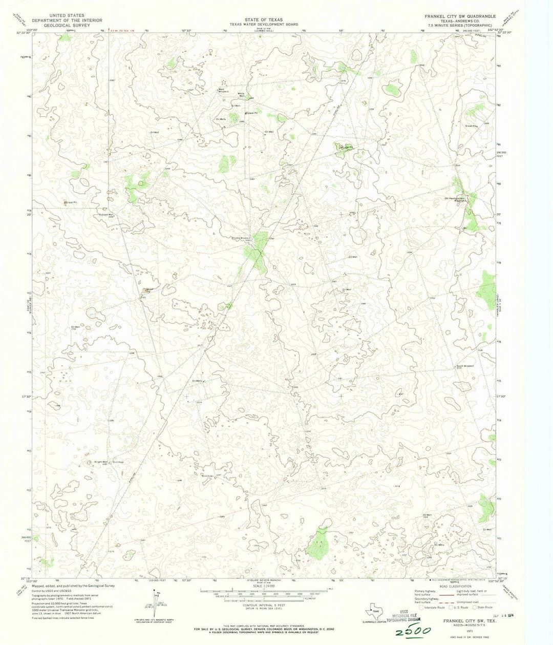 1971 Frankel City, TX - Texas - USGS Topographic Map