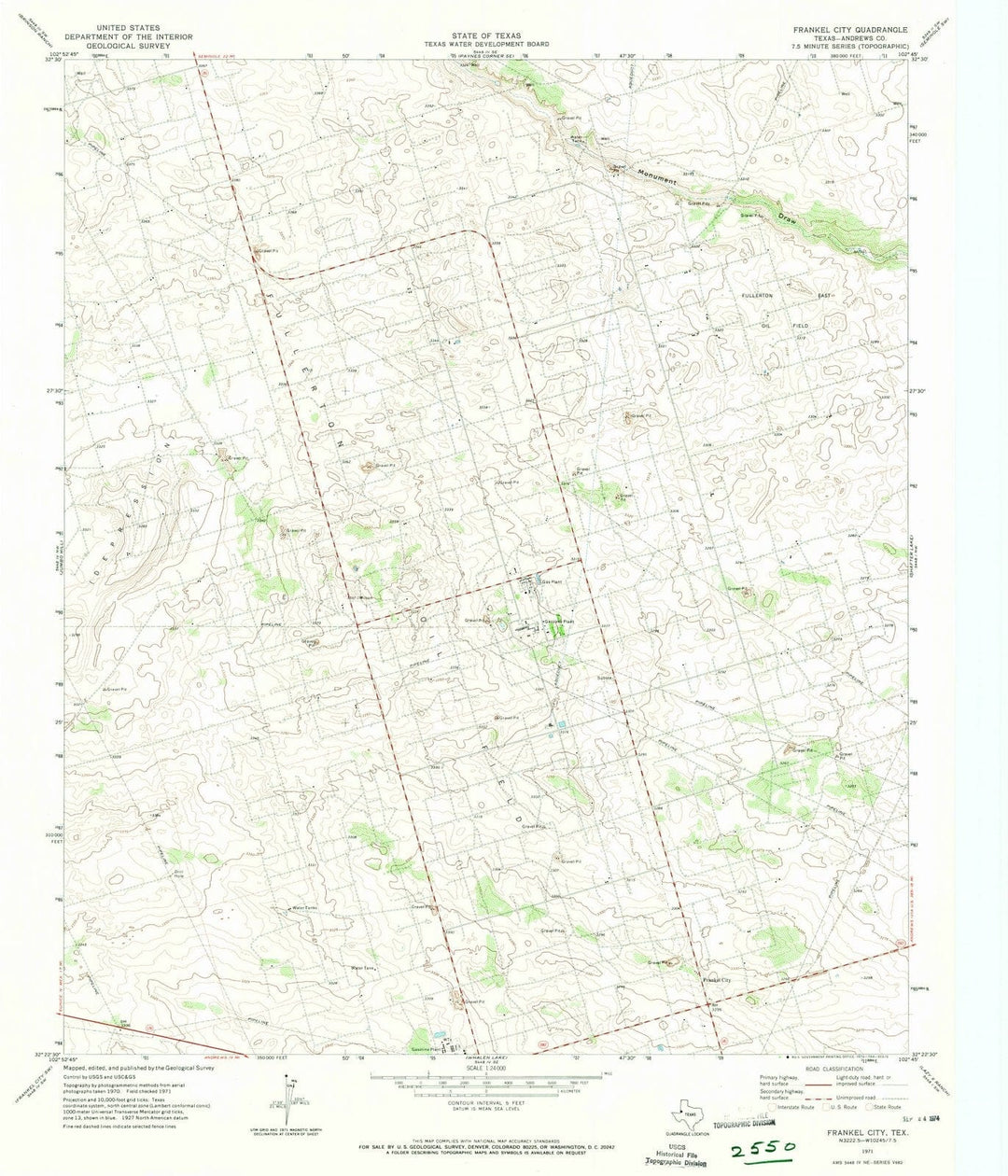 1971 Frankel City, TX - Texas - USGS Topographic Map v2