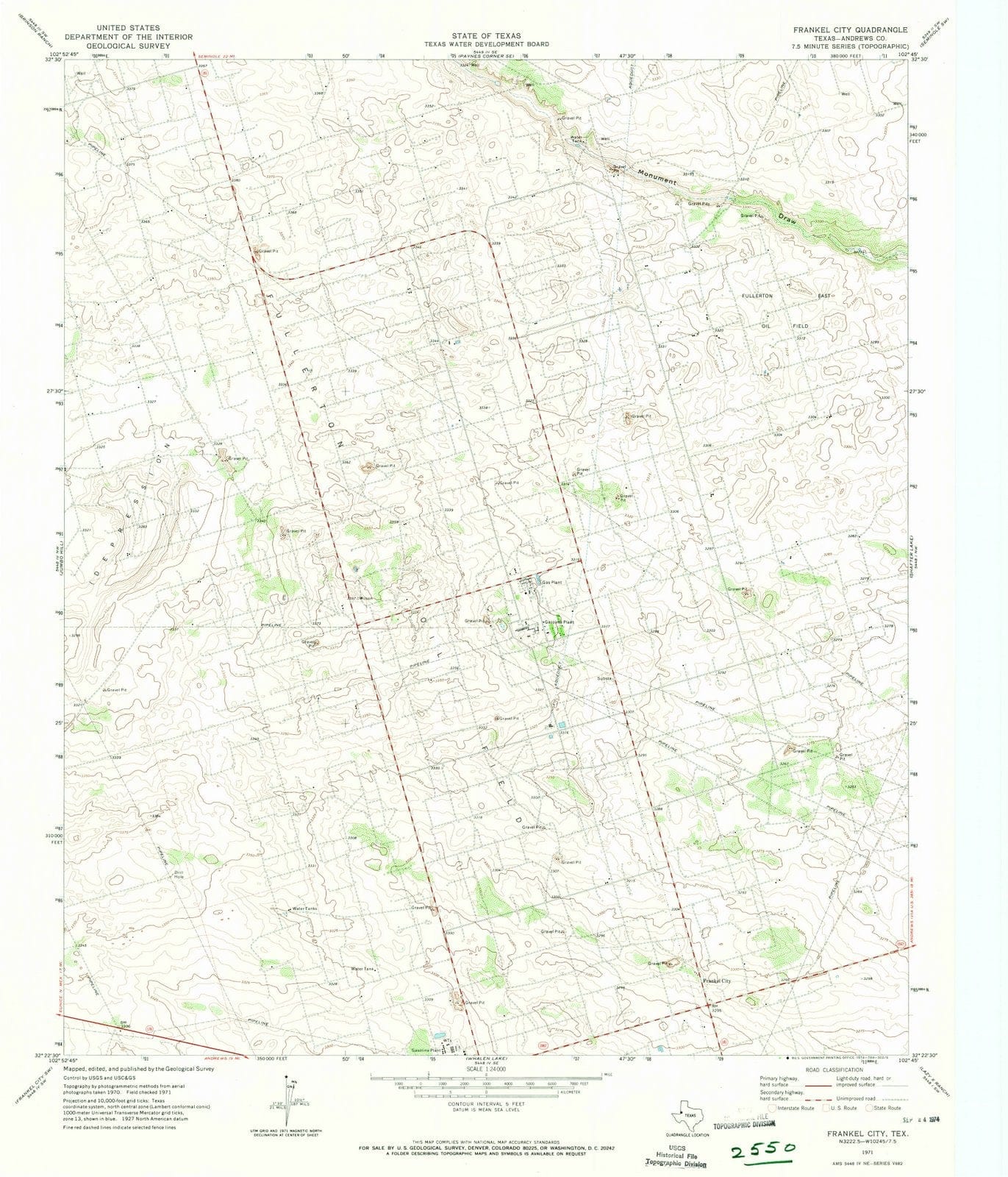 1971 Frankel City, TX - Texas - USGS Topographic Map v2