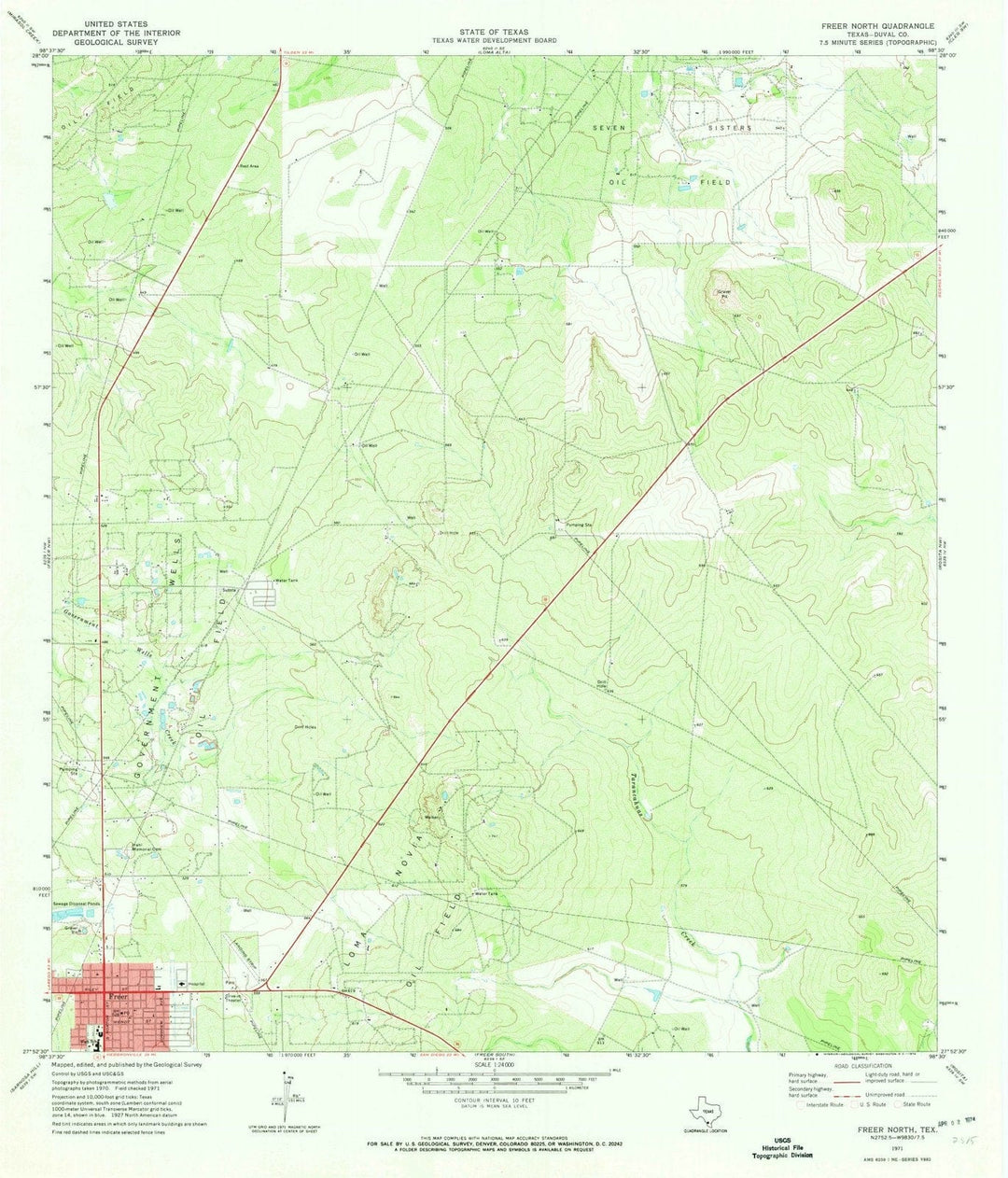 1971 Freer North, TX - Texas - USGS Topographic Map