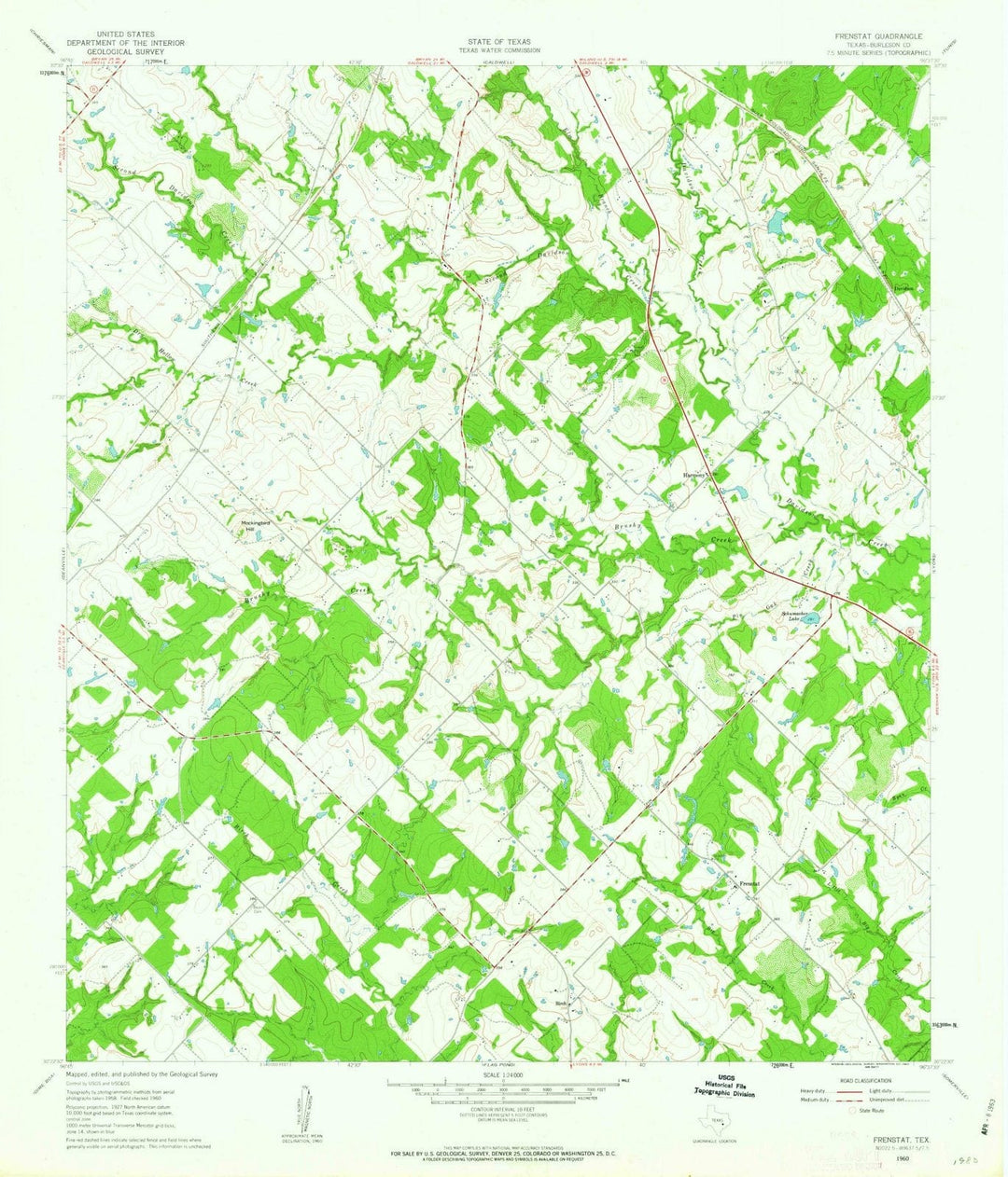 1960 Frenstat, TX - Texas - USGS Topographic Map