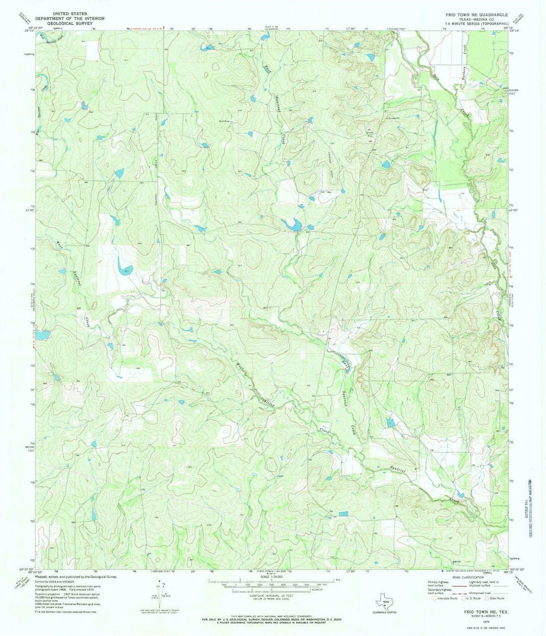 1970 Frio Town, TX - Texas - USGS Topographic Map
