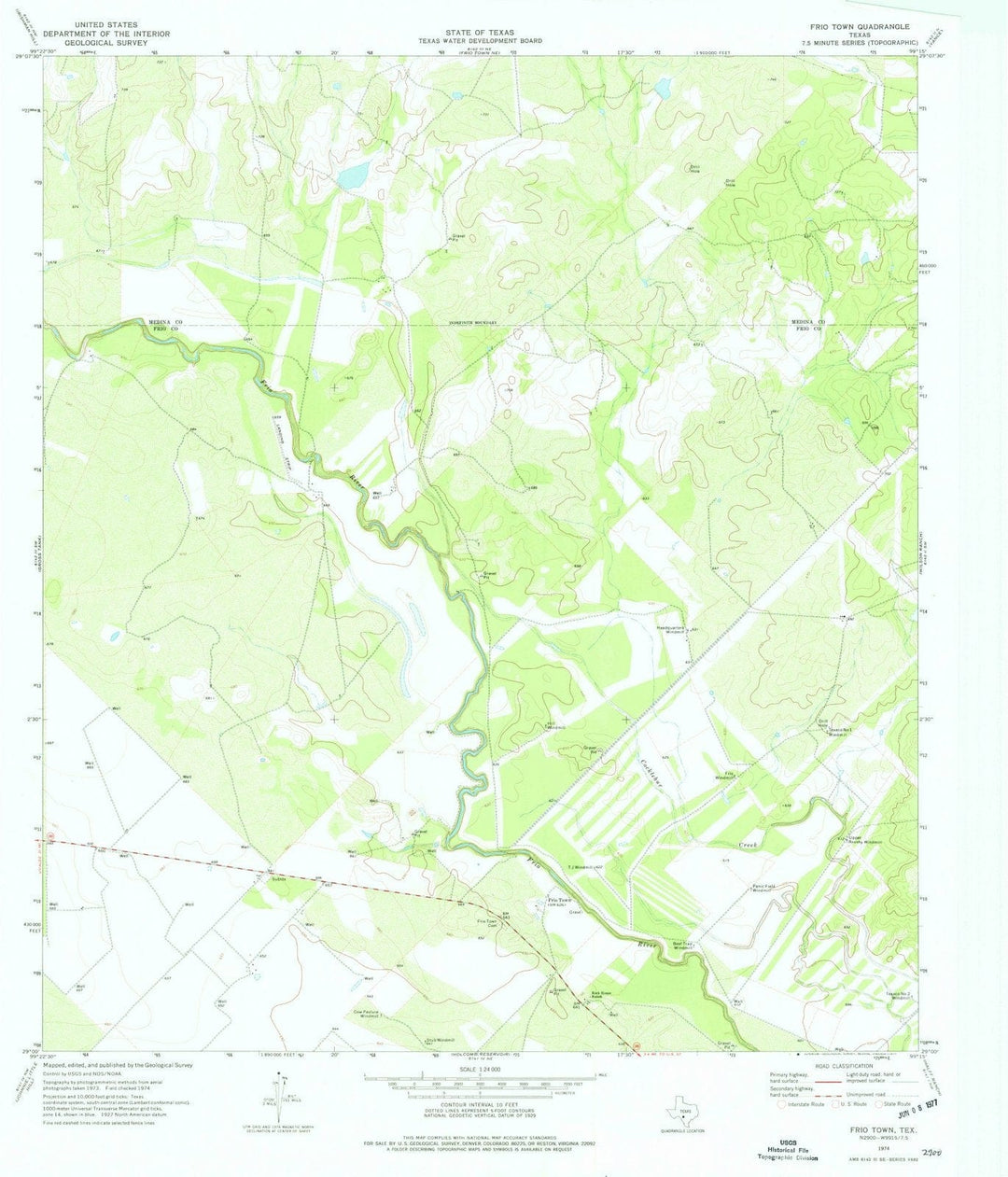1974 Frio Town, TX - Texas - USGS Topographic Map