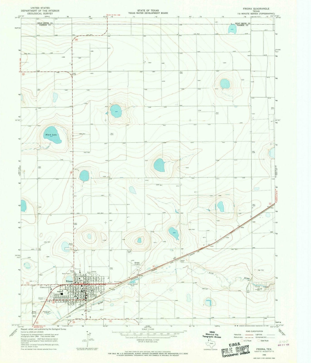 1966 Friona, TX - Texas - USGS Topographic Map