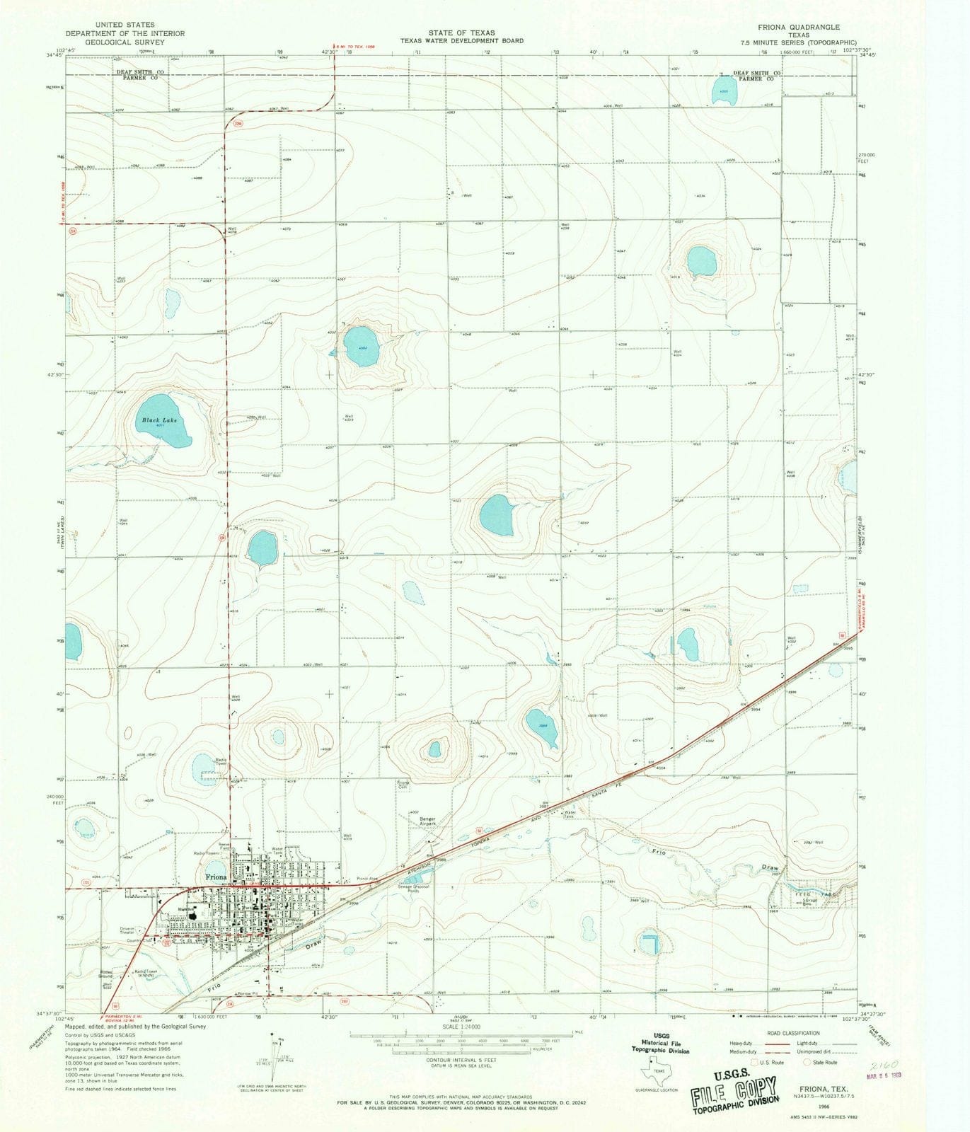 1966 Friona, TX - Texas - USGS Topographic Map