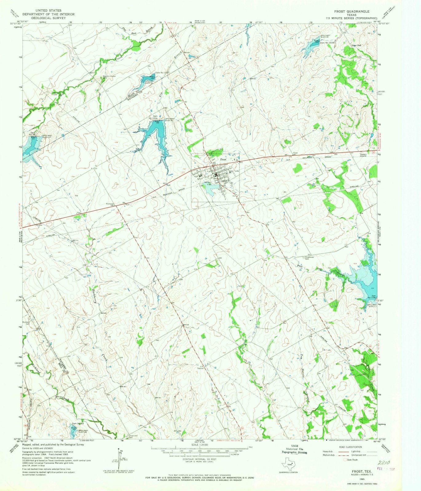 1965 Frost, TX - Texas - USGS Topographic Map