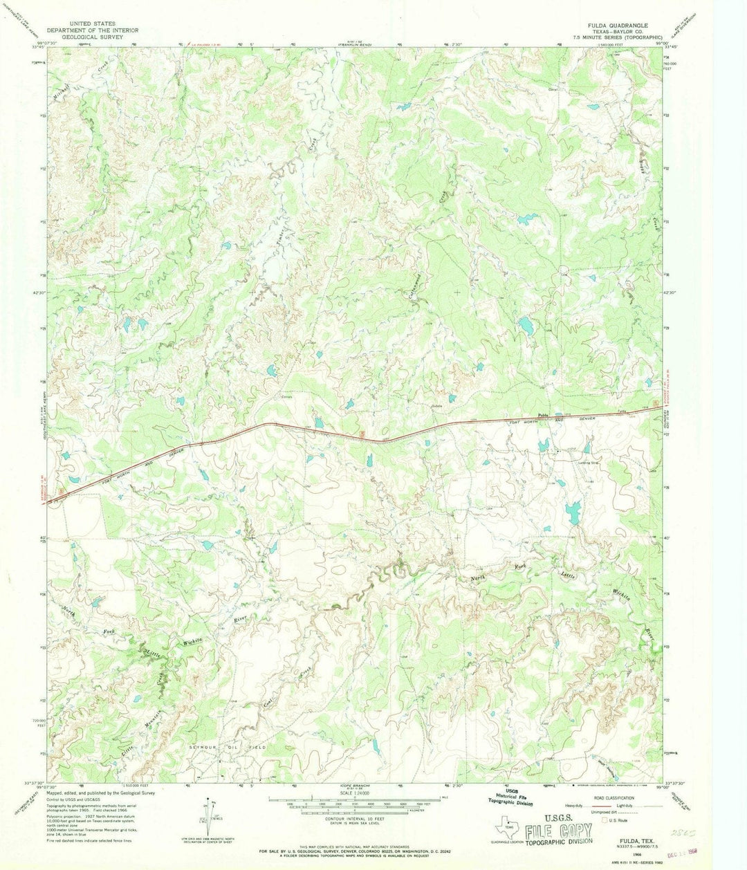 1966 Fulda, TX - Texas - USGS Topographic Map