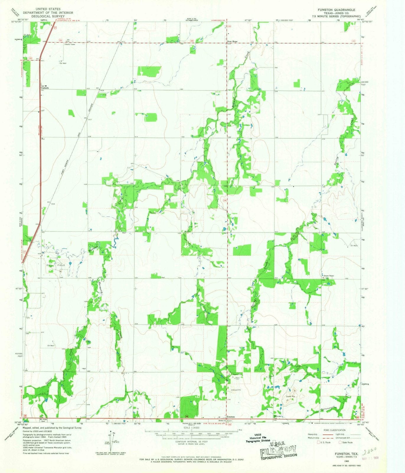 1965 Funston, TX - Texas - USGS Topographic Map