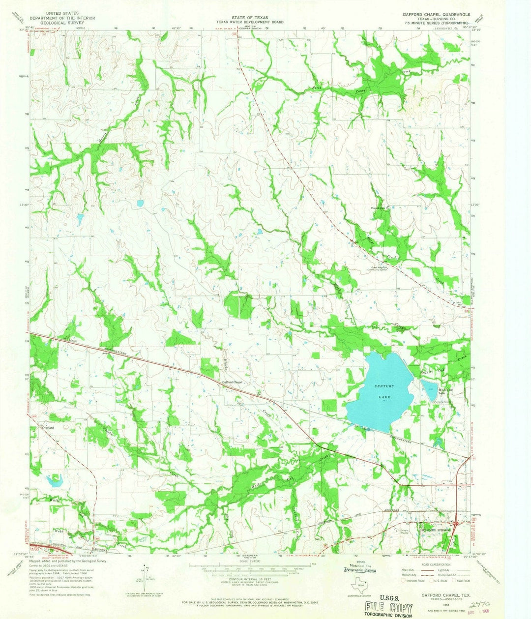 1964 Gafford Chapel, TX - Texas - USGS Topographic Map