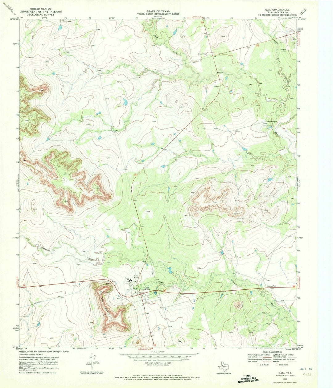 1969 Gail, TX - Texas - USGS Topographic Map v2