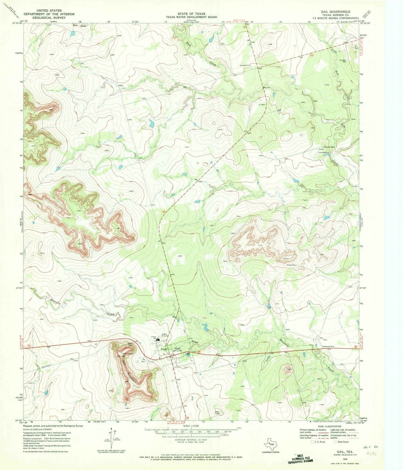 1969 Gail, TX - Texas - USGS Topographic Map v2