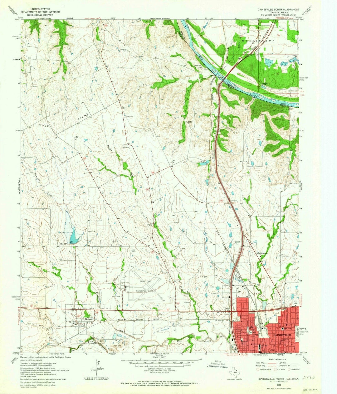 1960 Gainesville, TX - Texas - USGS Topographic Map