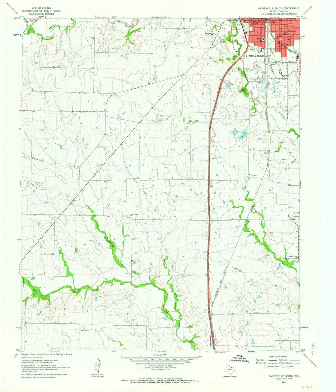 1960 Gainesville, TX - Texas - USGS Topographic Map v2