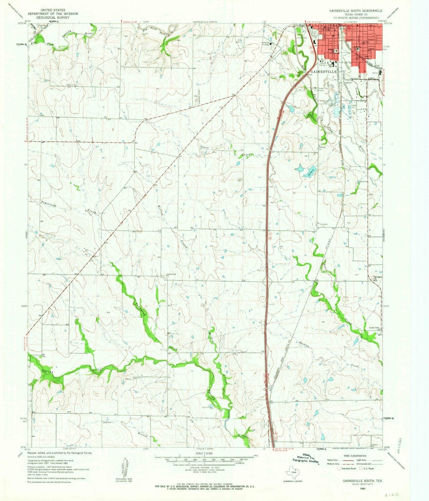 1960 Gainesville, TX - Texas - USGS Topographic Map v2