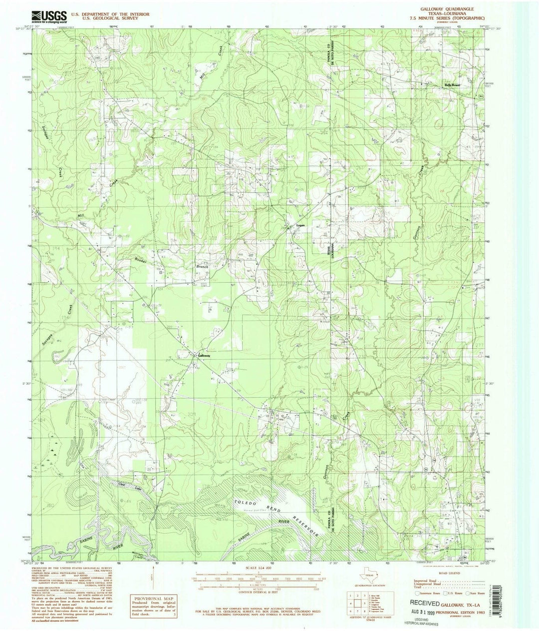 1983 Galloway, TX - Texas - USGS Topographic Map