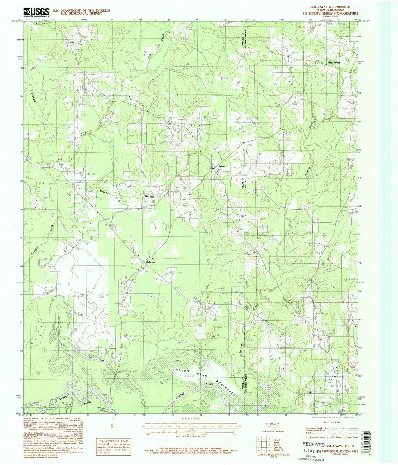 1983 Galloway, TX - Texas - USGS Topographic Map