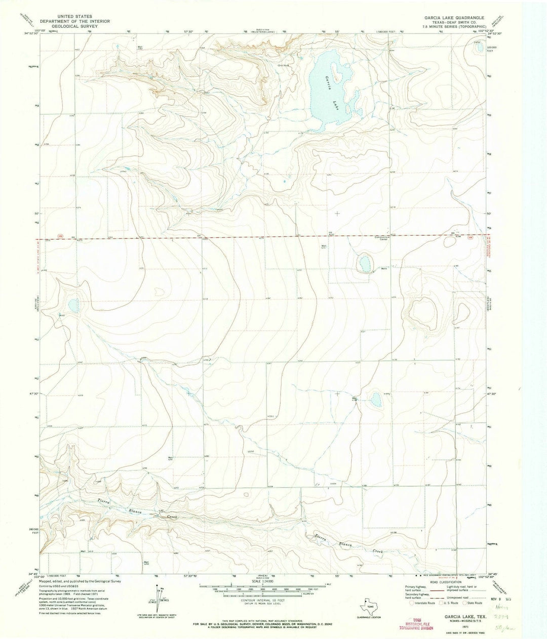 1971 Garcia Lake, TX - Texas - USGS Topographic Map