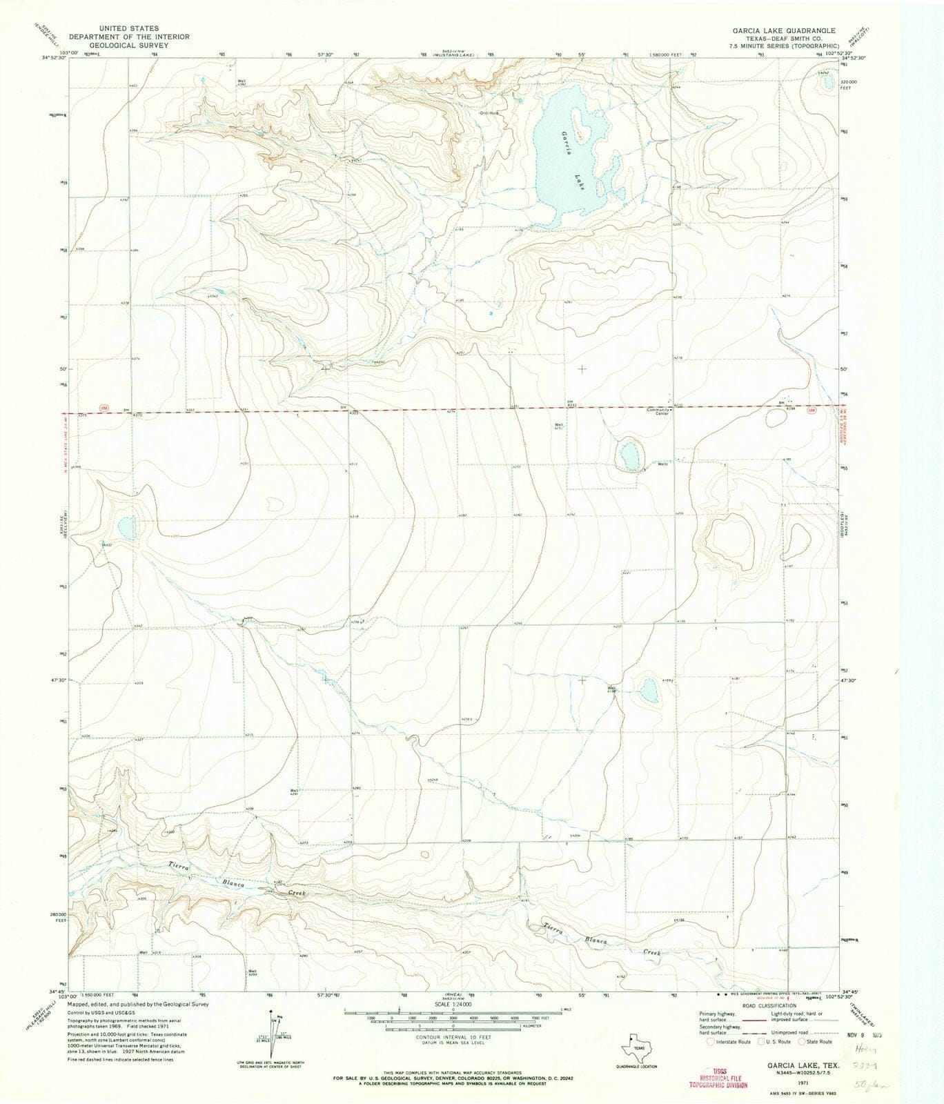 1971 Garcia Lake, TX - Texas - USGS Topographic Map