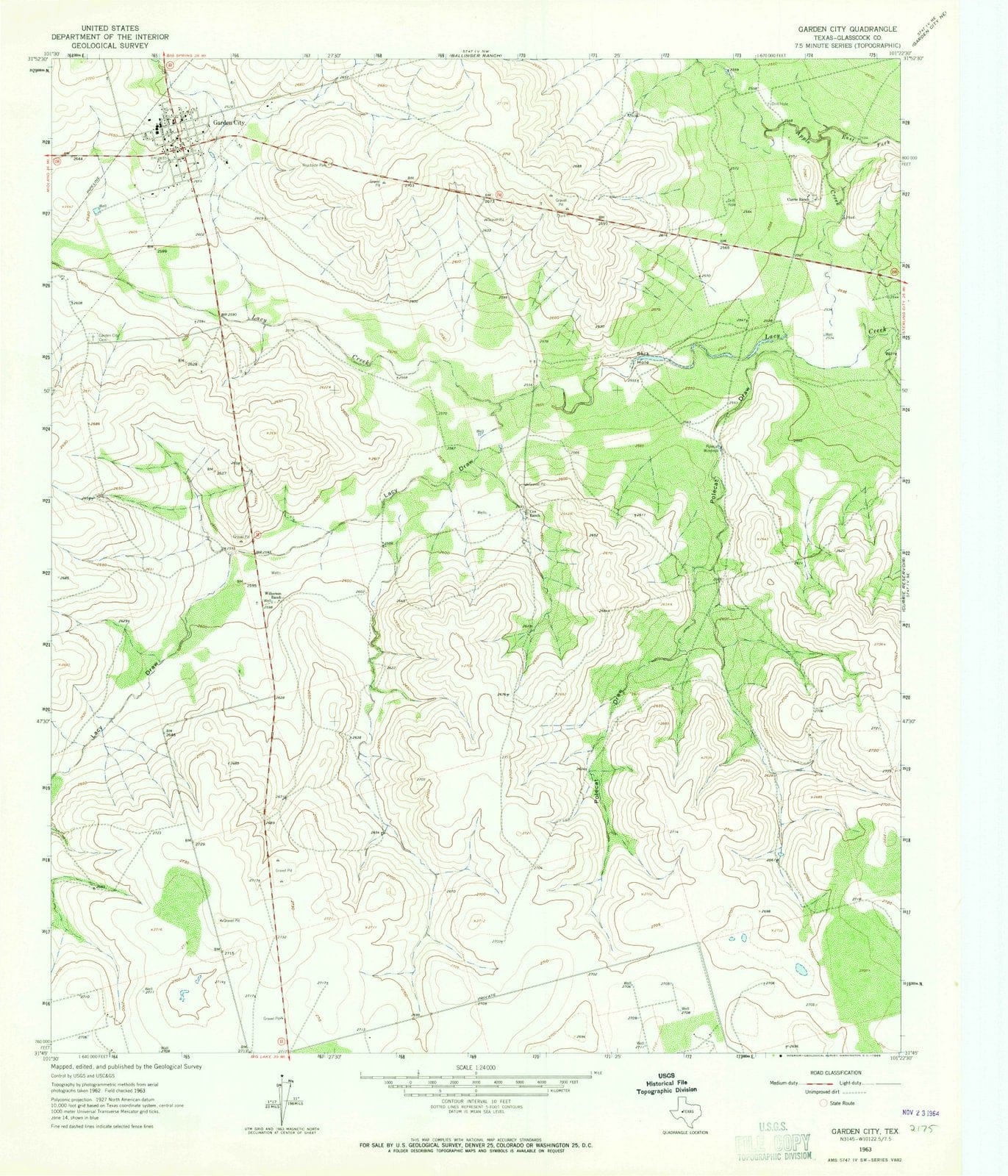 1963 Garden City, TX - Texas - USGS Topographic Map v2