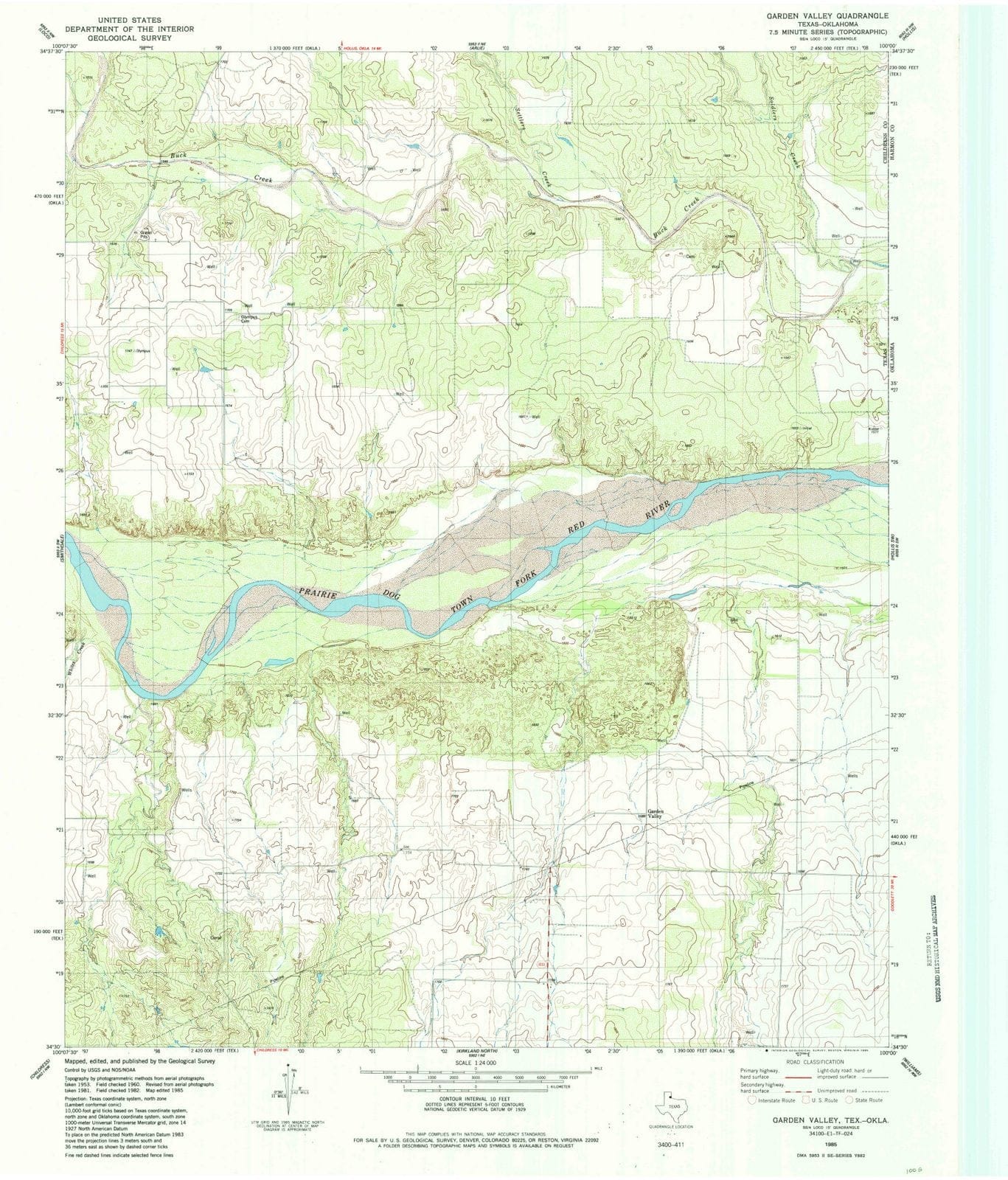1985 Garden Valley, TX - Texas - USGS Topographic Map