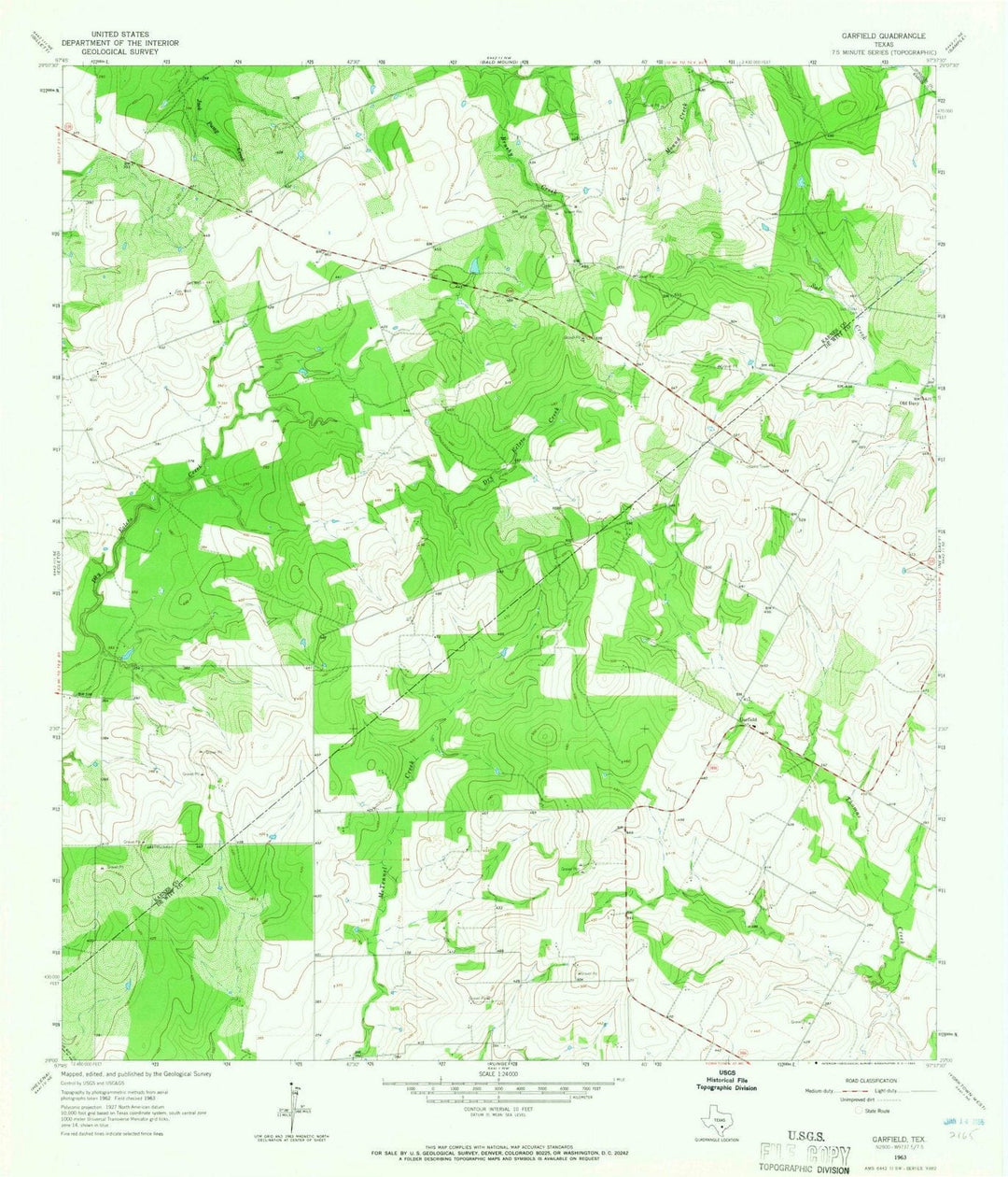 1963 Garfield, TX - Texas - USGS Topographic Map