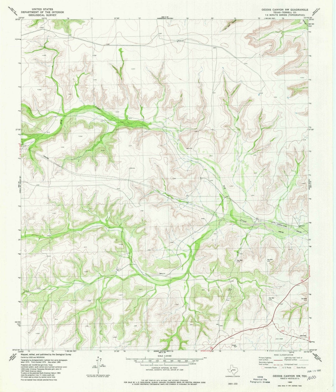 1980 Canyon, TX - Texas - USGS Topographic Map