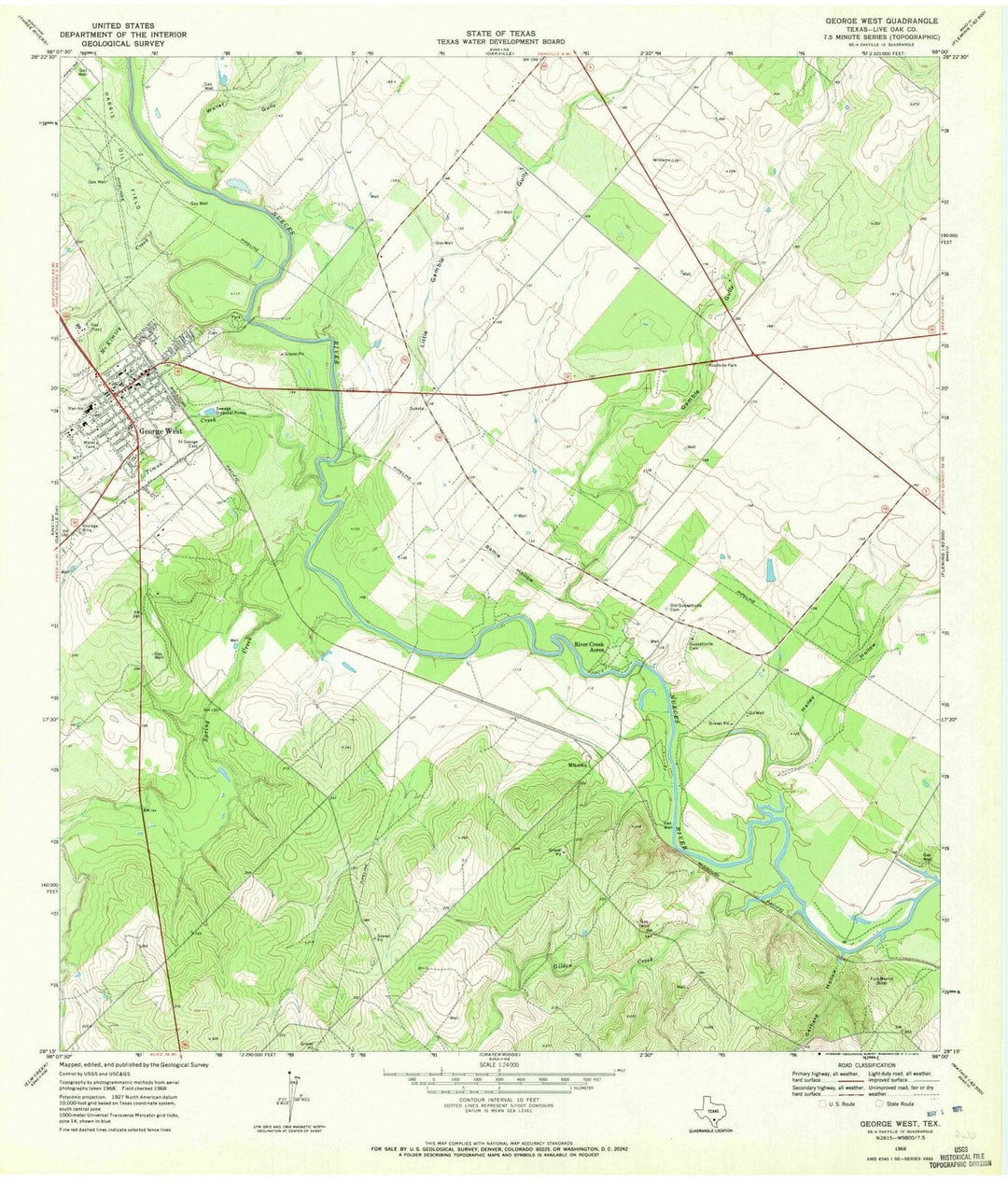 1968 George West, TX - Texas - USGS Topographic Map