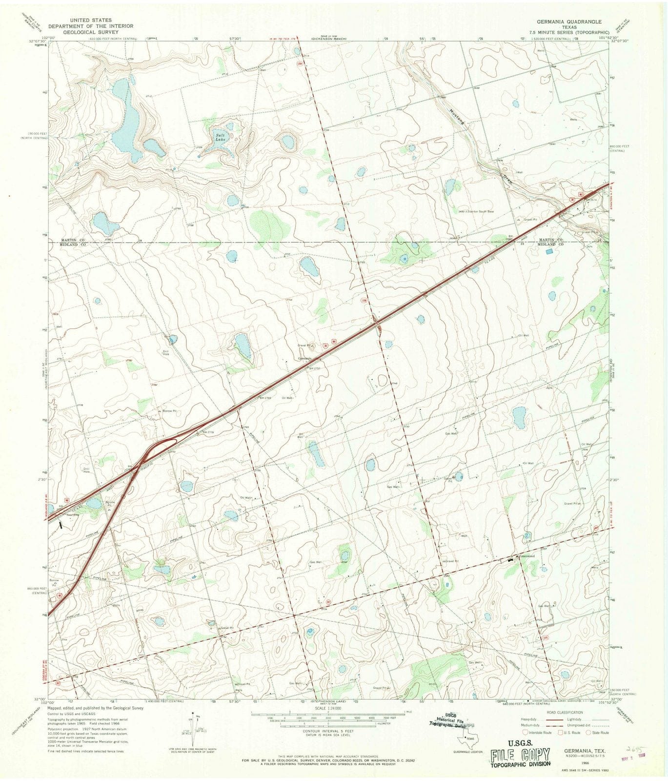 1966 Germania, TX - Texas - USGS Topographic Map
