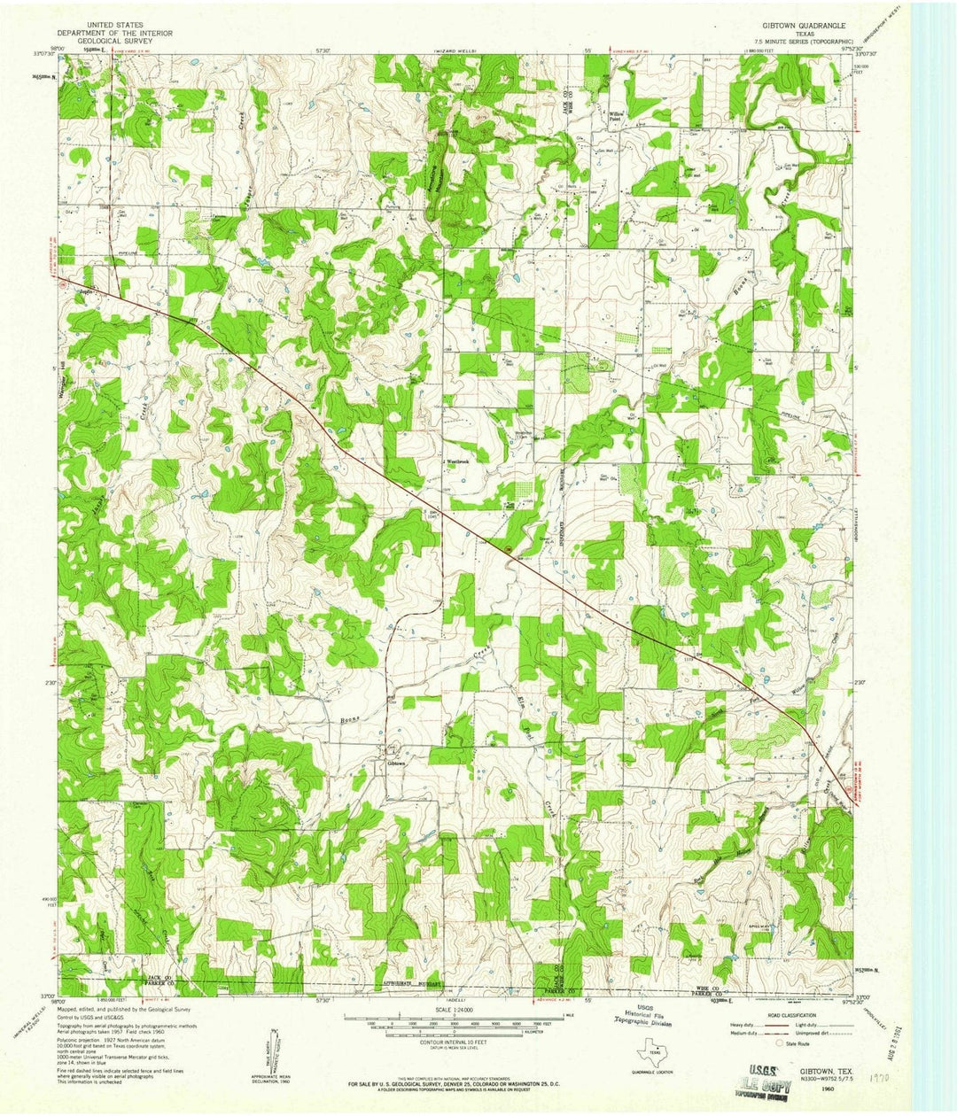 1960 Gibtown, TX - Texas - USGS Topographic Map