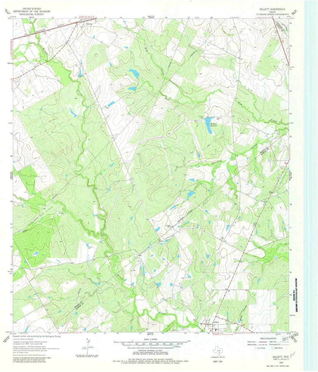 1961 Gillett, TX - Texas - USGS Topographic Map