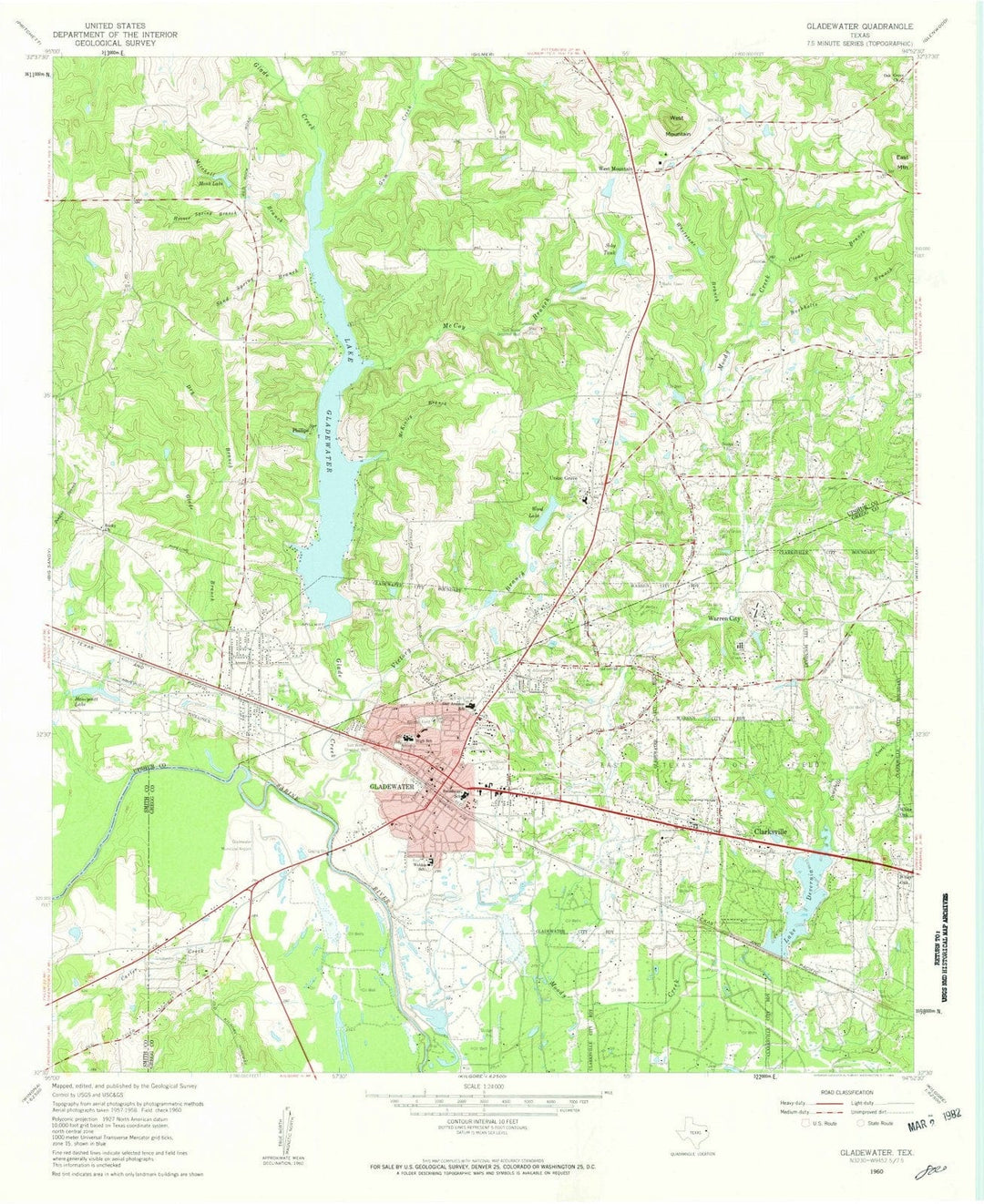1960 Gladewater, TX - Texas - USGS Topographic Map