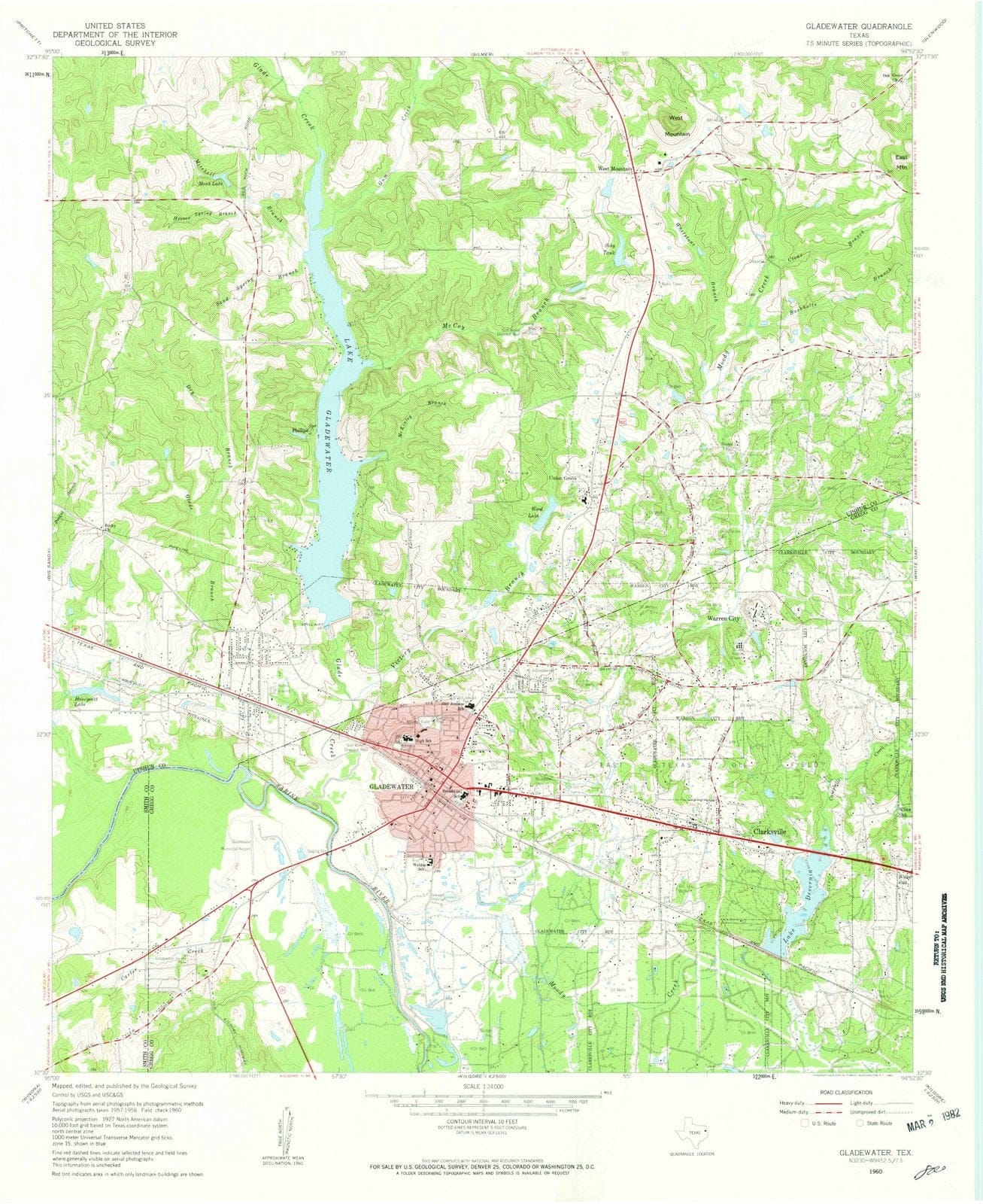 1960 Gladewater, TX - Texas - USGS Topographic Map
