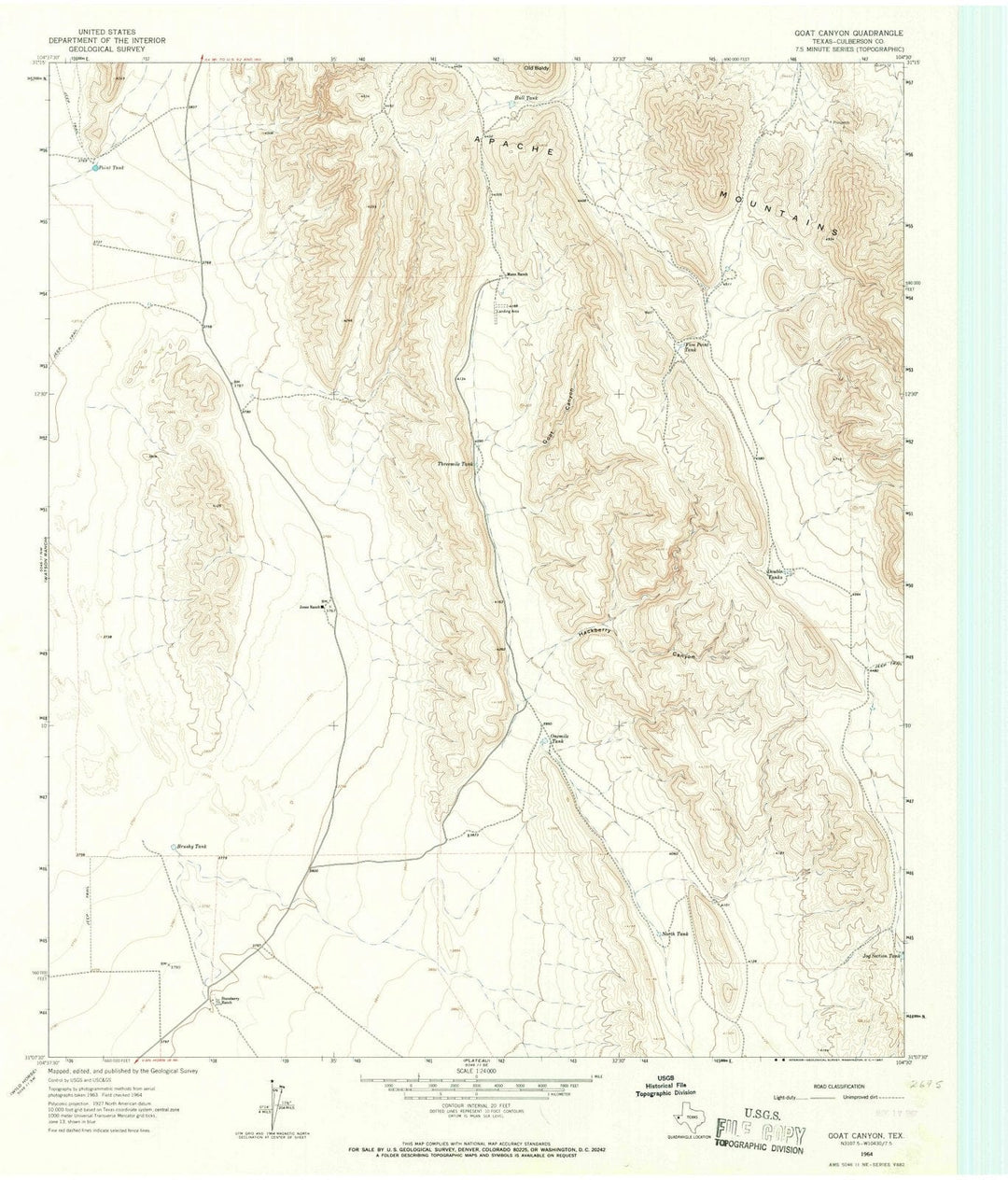 1964 Canyon, TX - Texas - USGS Topographic Map