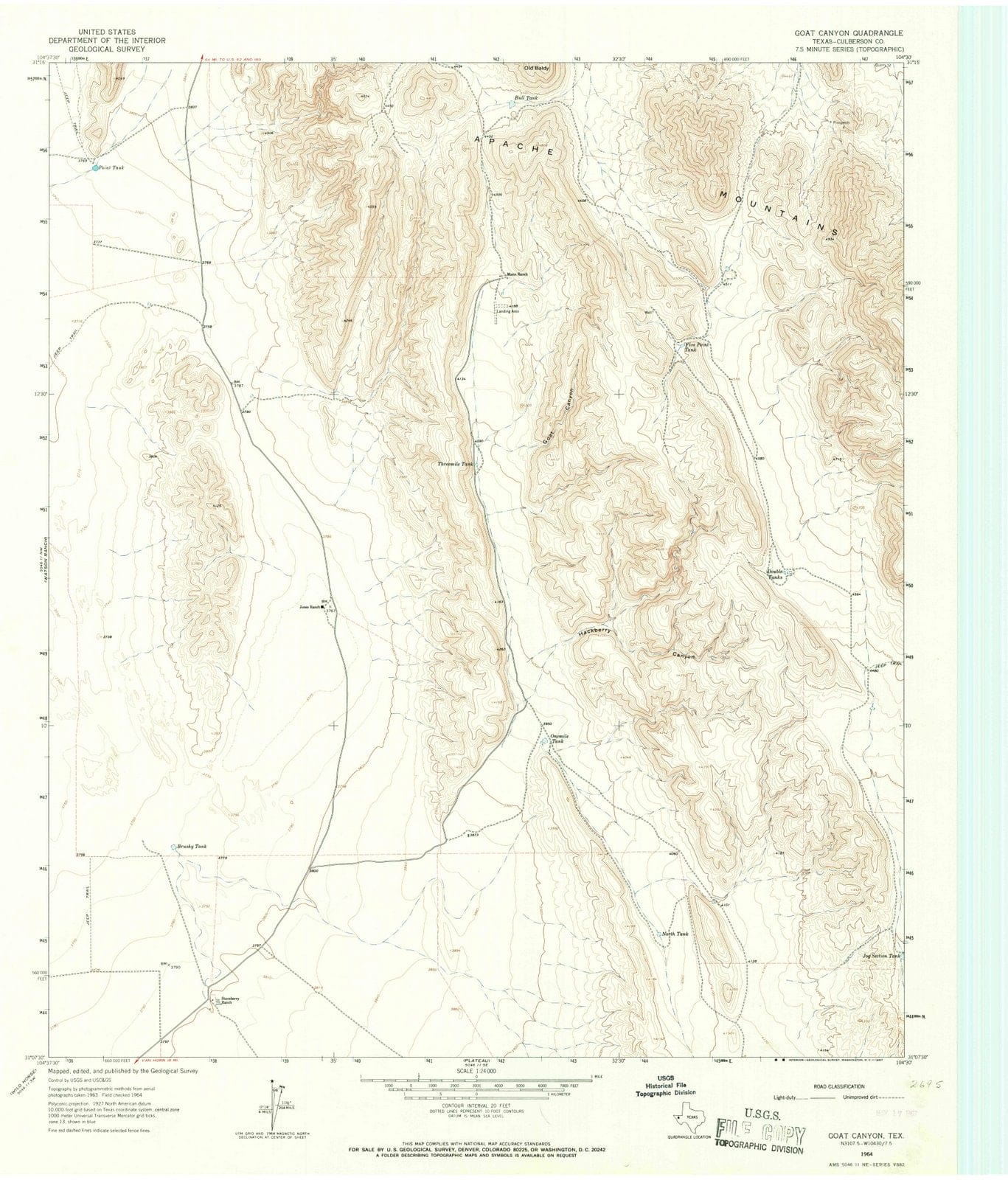 1964 Canyon, TX - Texas - USGS Topographic Map