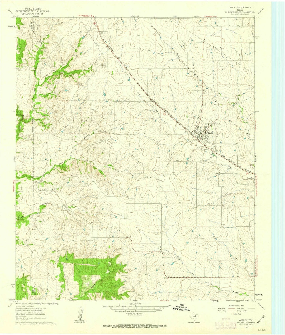 1961 Godley, TX - Texas - USGS Topographic Map