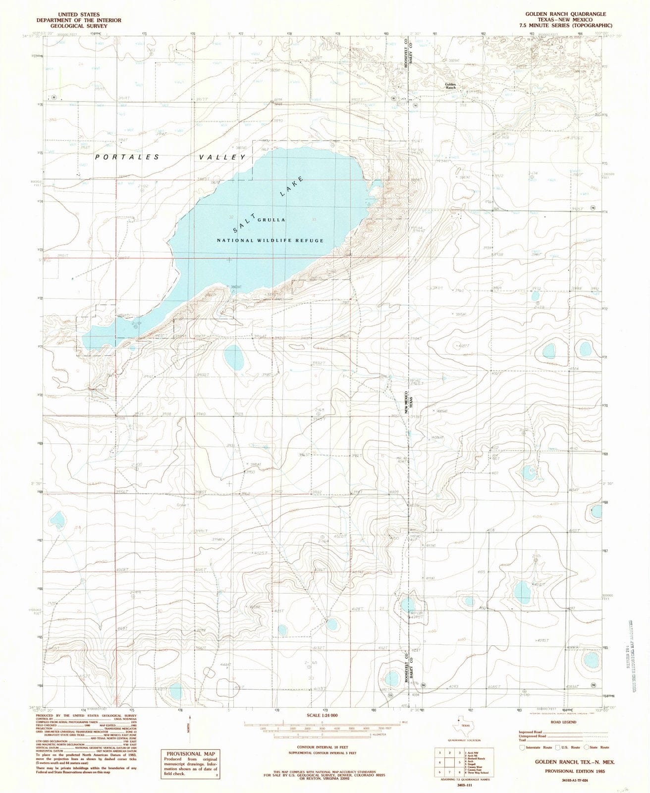 1985 Golden Ranch, TX - Texas - USGS Topographic Map