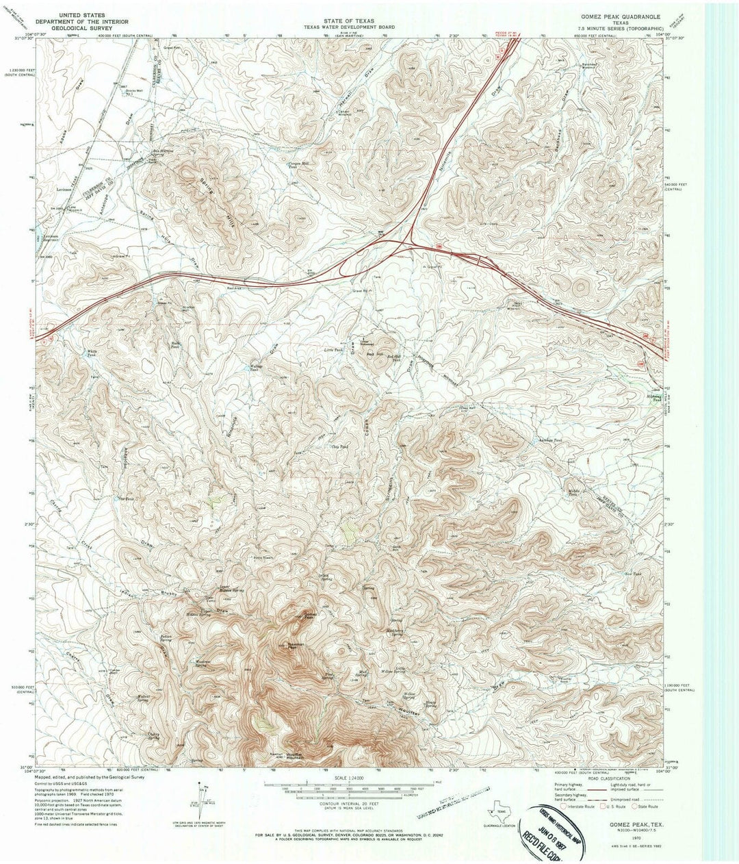 1970 Gomez Peak, TX - Texas - USGS Topographic Map