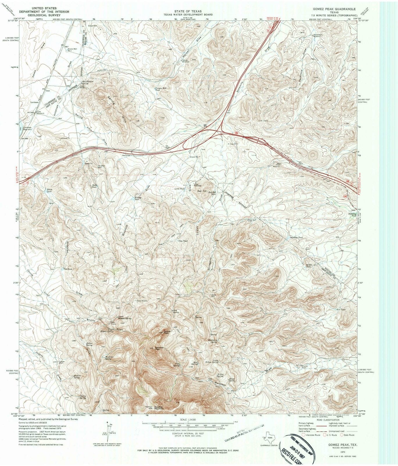 1970 Gomez Peak, TX - Texas - USGS Topographic Map