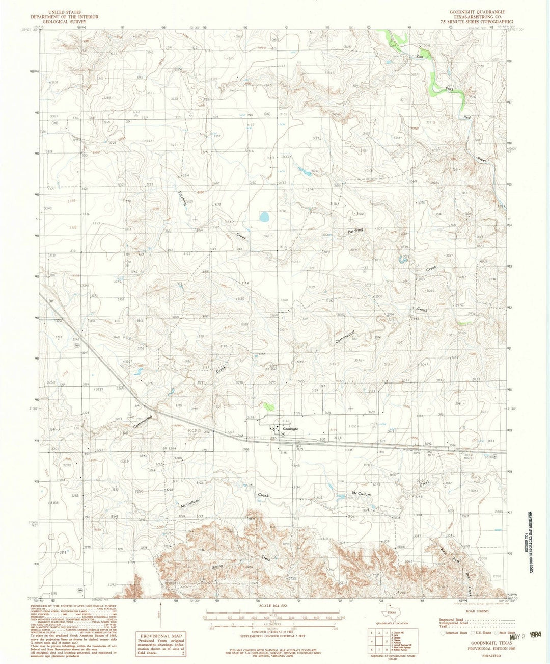 1983 Goodnight, TX - Texas - USGS Topographic Map