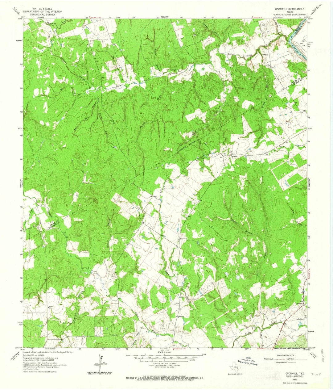 1962 Goodwill, TX - Texas - USGS Topographic Map
