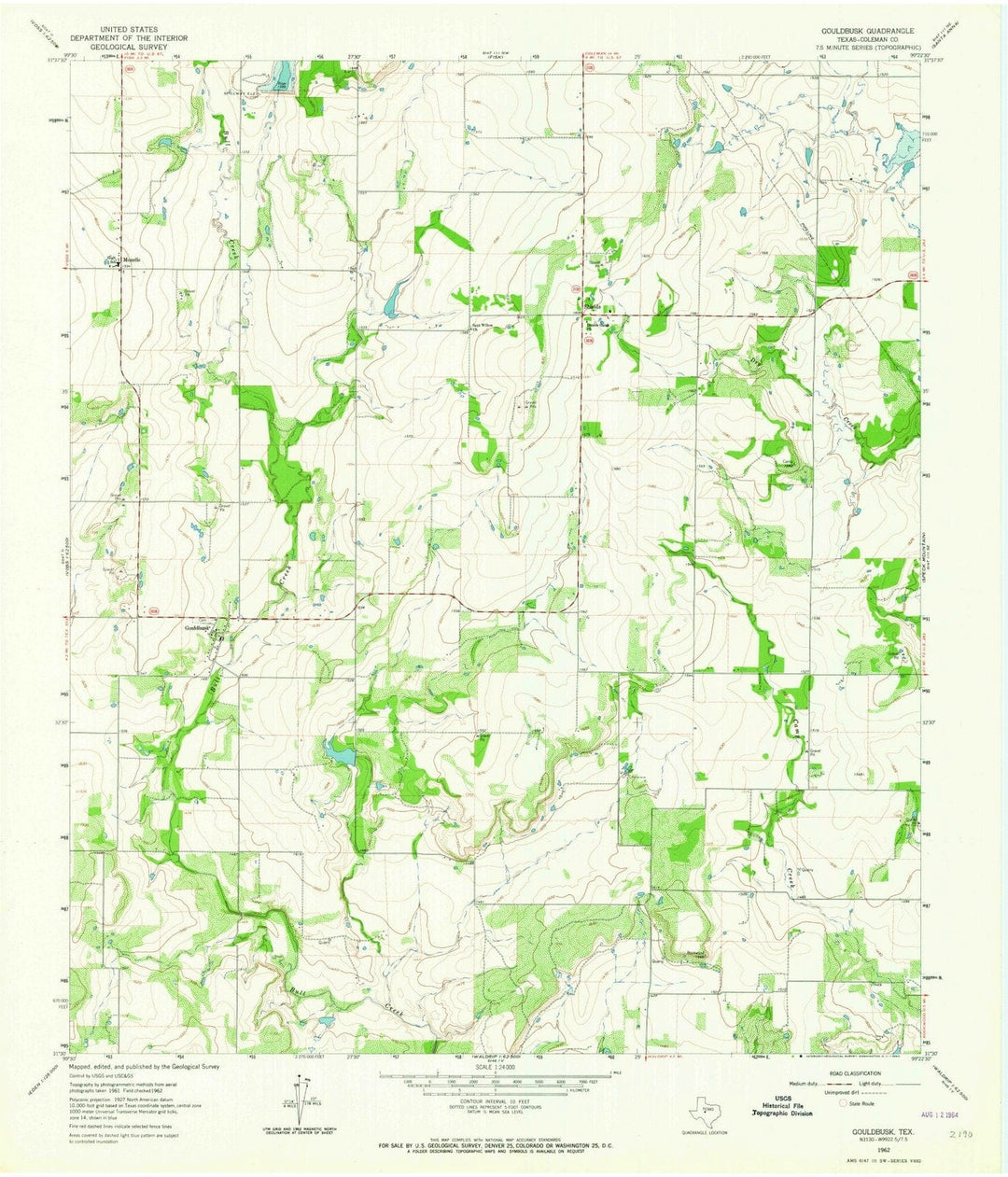 1962 Gouldbusk, TX - Texas - USGS Topographic Map