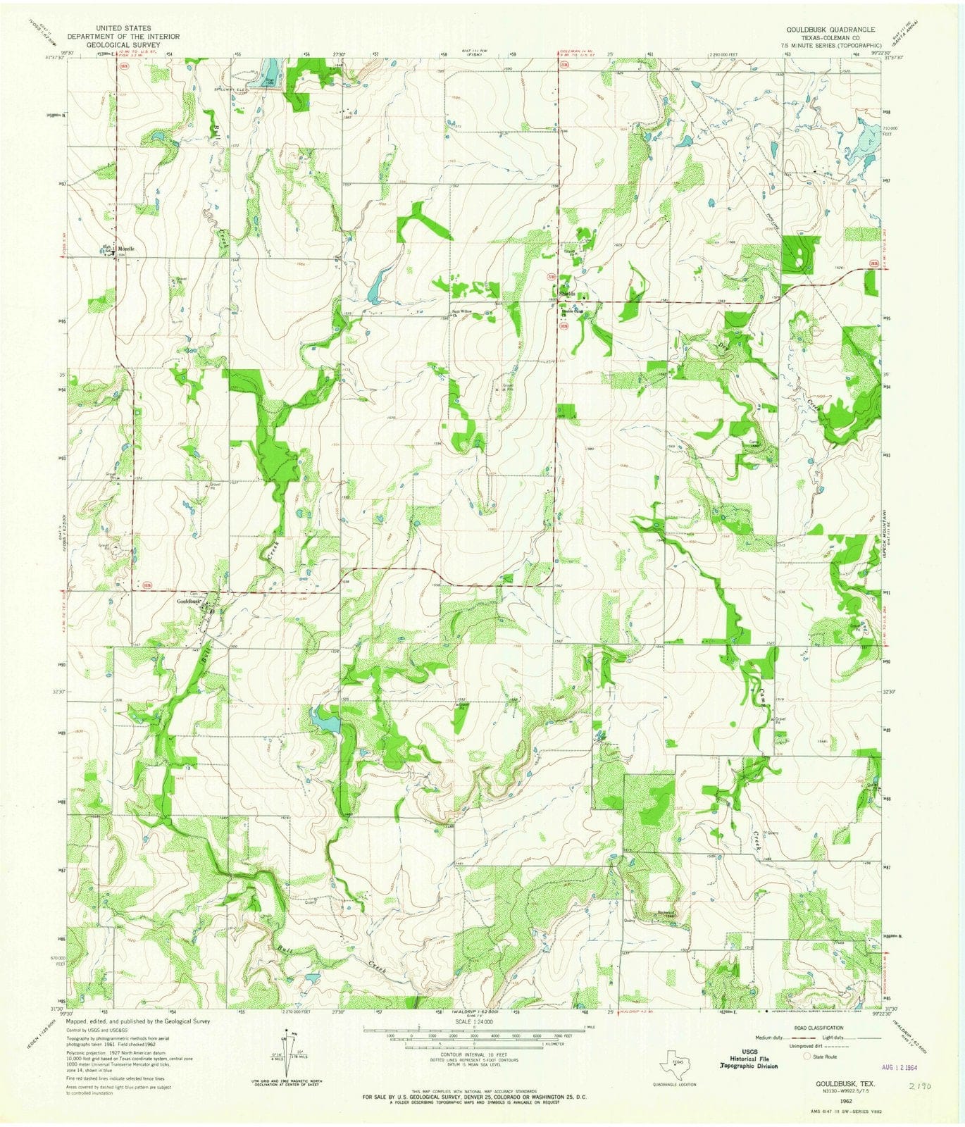 1962 Gouldbusk, TX - Texas - USGS Topographic Map