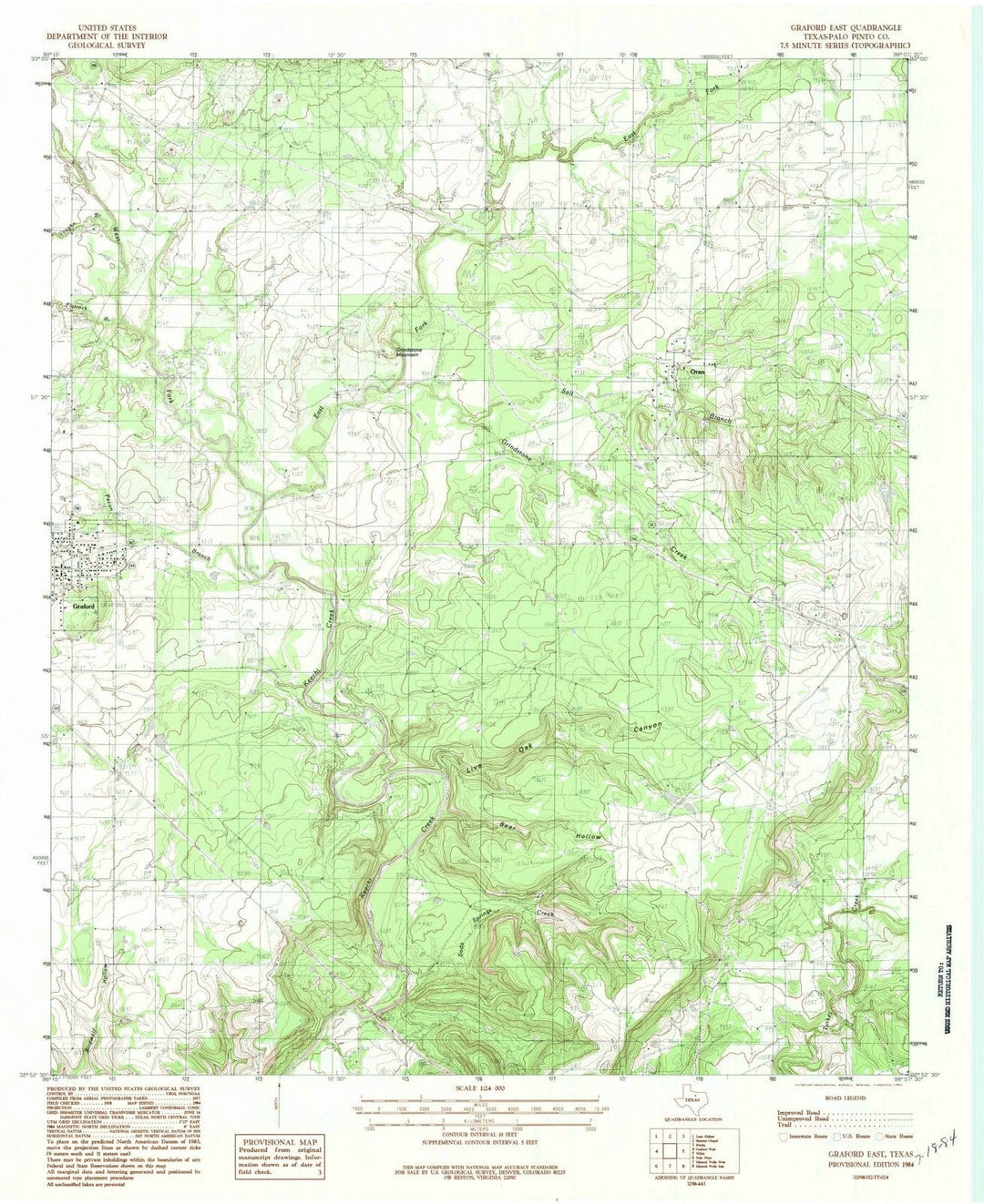 1984 Graford East, TX - Texas - USGS Topographic Map