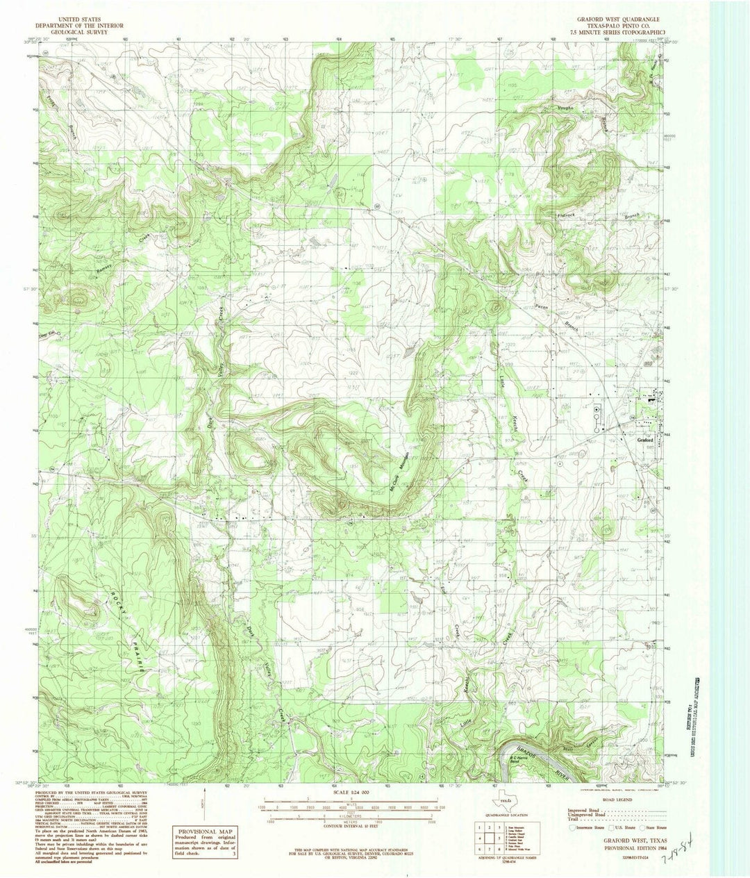 1984 Graford West, TX - Texas - USGS Topographic Map