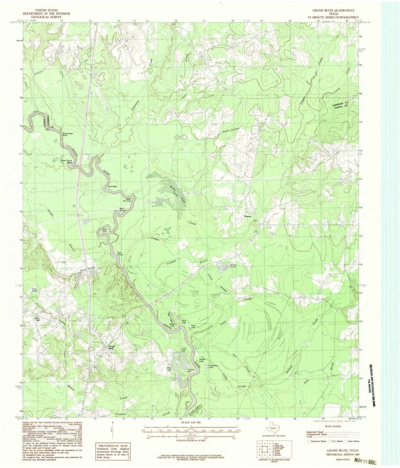 1983 Grand Bluff, TX - Texas - USGS Topographic Map