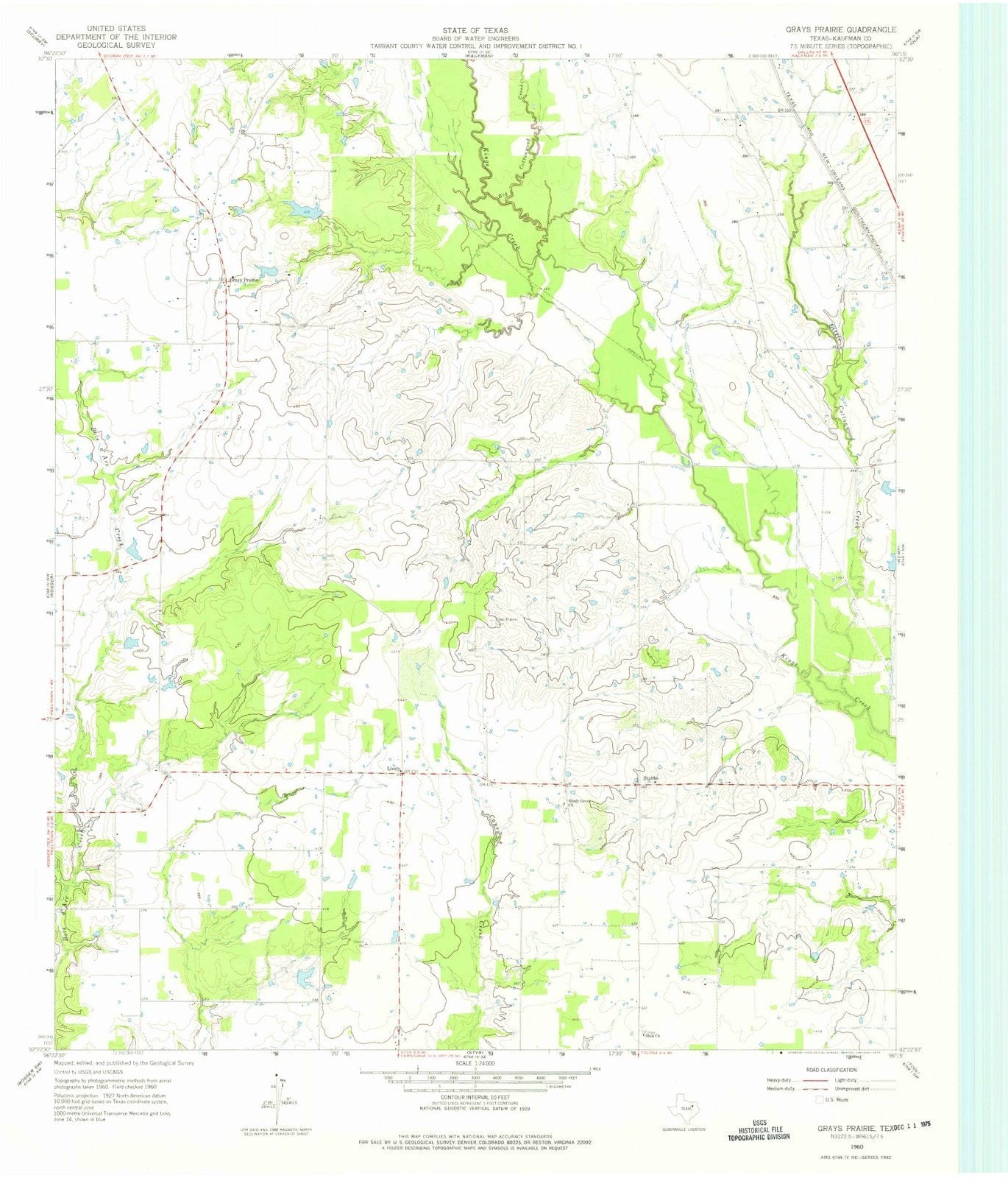 1960 Grays Prairie, TX - Texas - USGS Topographic Map