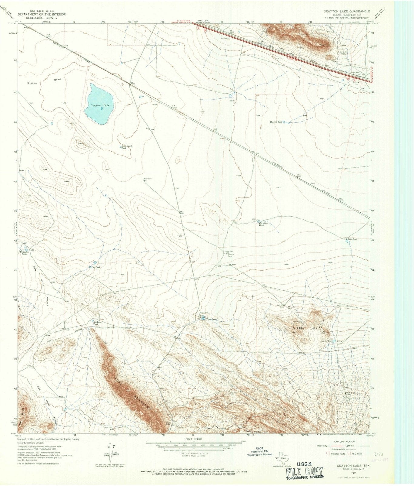 1963 Grayton Lake, TX - Texas - USGS Topographic Map