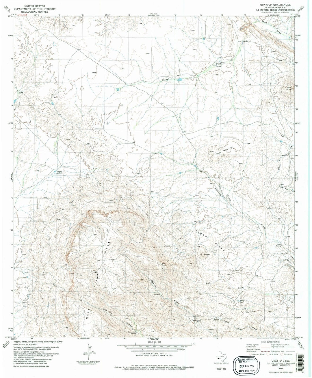 1983 Graytop, TX - Texas - USGS Topographic Map