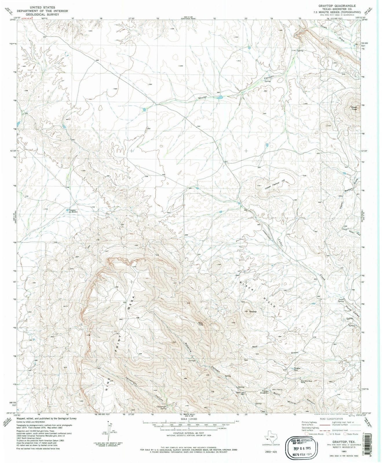 1983 Graytop, TX - Texas - USGS Topographic Map